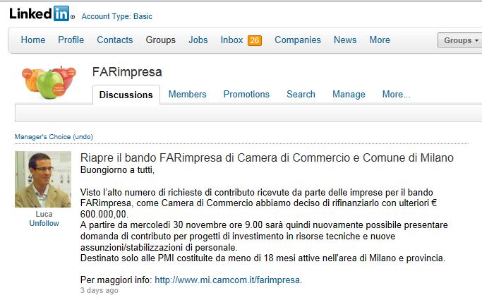 CHAMBER OF COMMERCE OF MILAN REFINANCE "FARIMPRESA" FUND. 