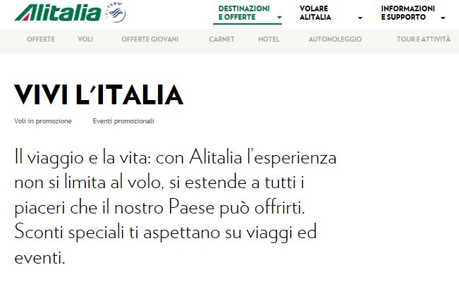 GROTTE DI CASTELLANA, CO-MARKETING PARTNERSHIP WITH ALITALIA