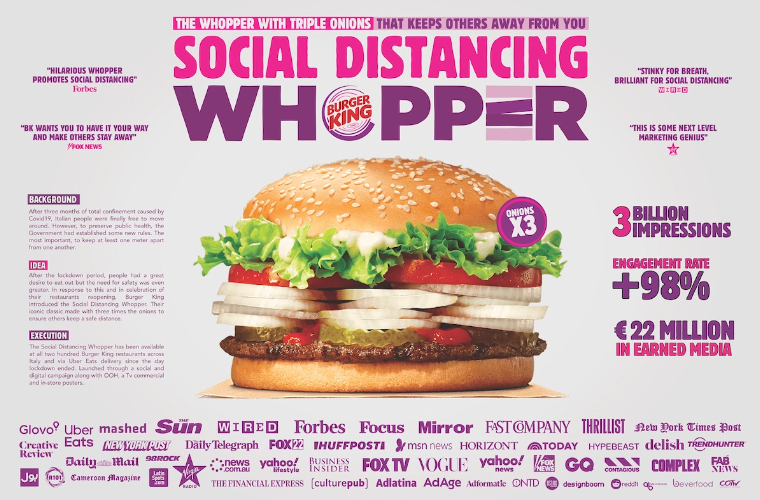 ADCI AWARDS 2020: IL GRAND PRIX A WUNDERMAN THOMPSON PER LA CAMPAGNA BURGER KING