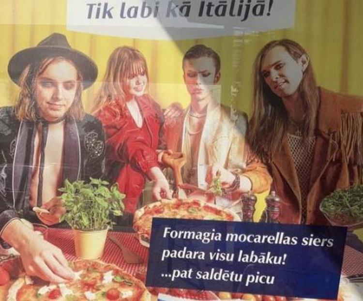 SOSIA MANESKIN PER PUBBLICITA'  FINTA MOZZARELLA. IN LETTONIA...